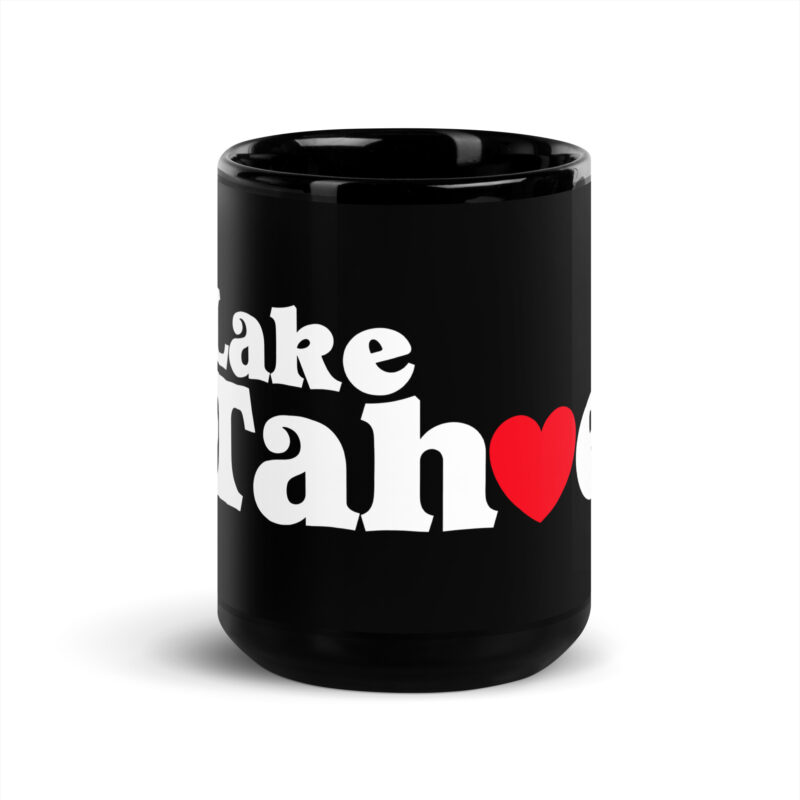 Lake Tahoe Heart Black Glossy Mug