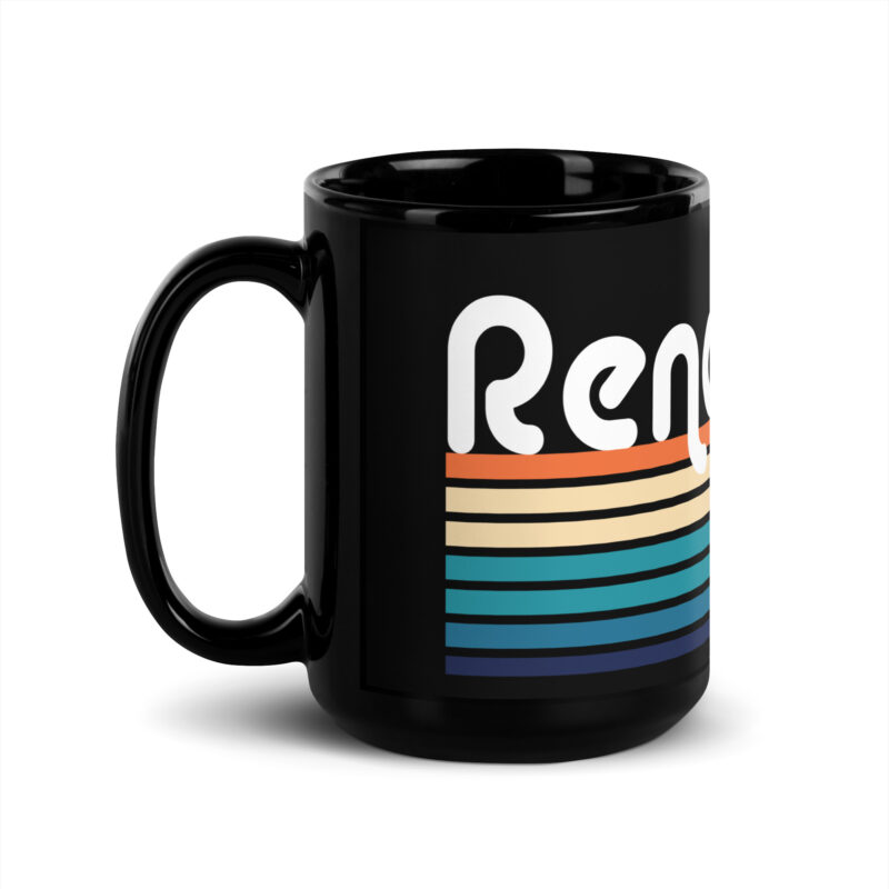 Reno Sunset Black Glossy Mug